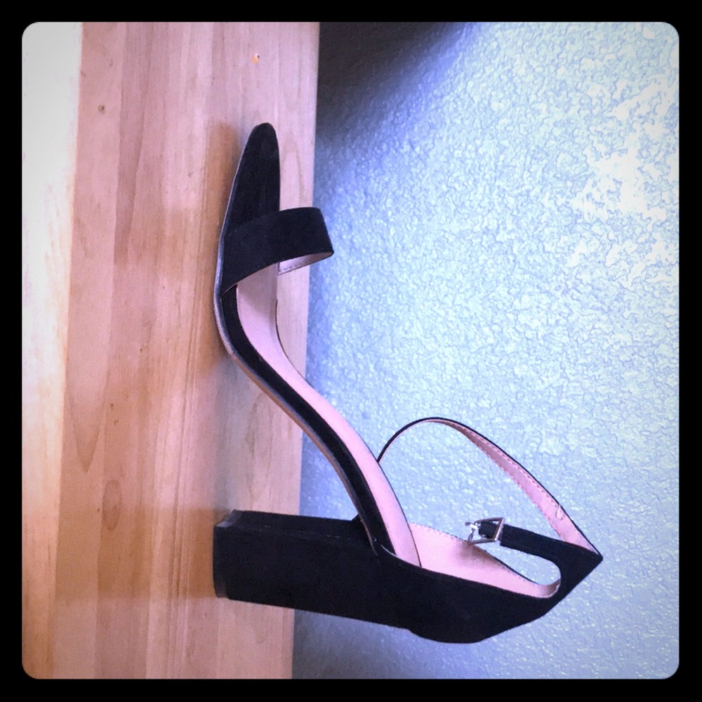 Black open toe heels